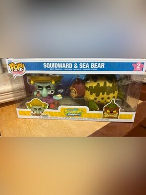 SpongeBob Squarepants Squidward & Sea Bear Funko Pop! Set - Green, Yellow, Brown